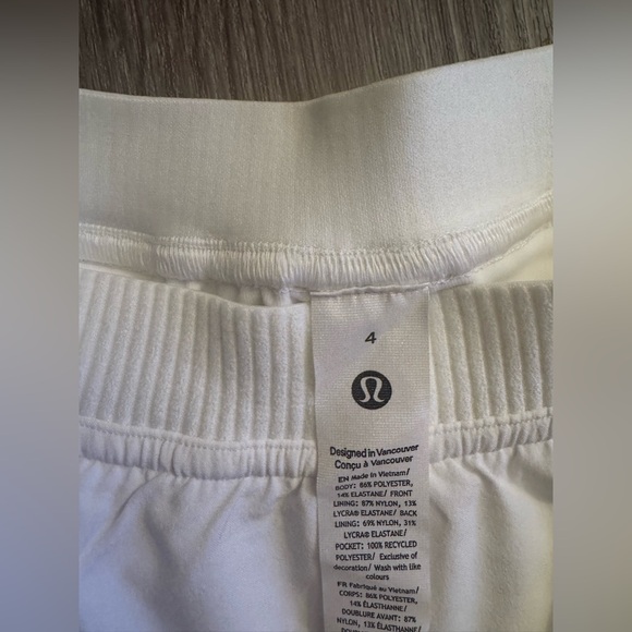 New with tags Lululemon Narrow waistband tennis skirt, White, size 4. - Picture 8 of 15